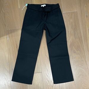 Chloe Black Kids Pants Trousers Cotton Pinstripe